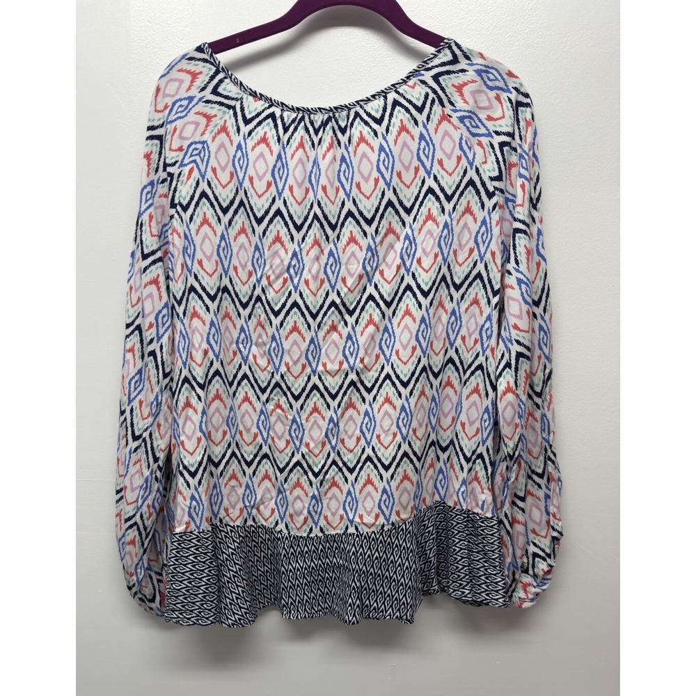Southern Tide New Marina Erika Top S Womens Multi Print Ruffle Long Sleeve #21
